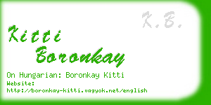 kitti boronkay business card